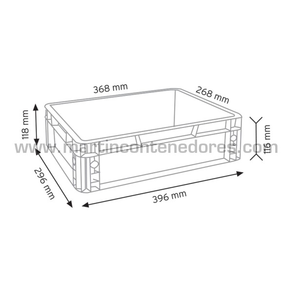 Bac Euronorm 400x300x118/116 mm