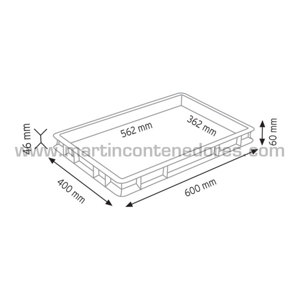 Bac Euronorm 600x400x60/46 mm