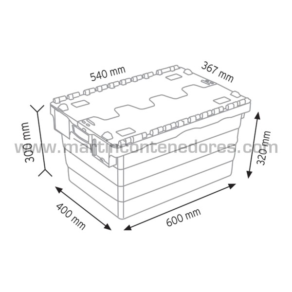 Caja encajable 600x400x320/300 mm