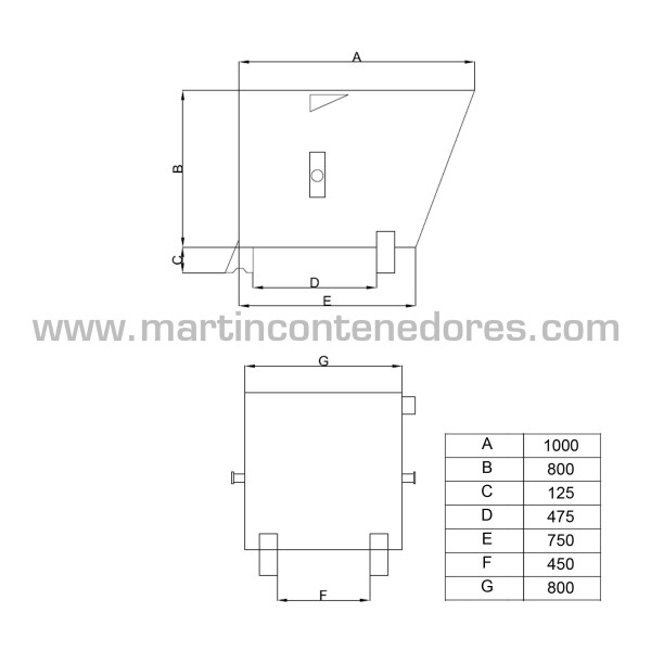 Basculante apilable HV-1 1000x800x925 mm