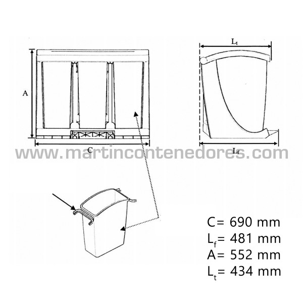 Recycle storage 690x481x552 mm