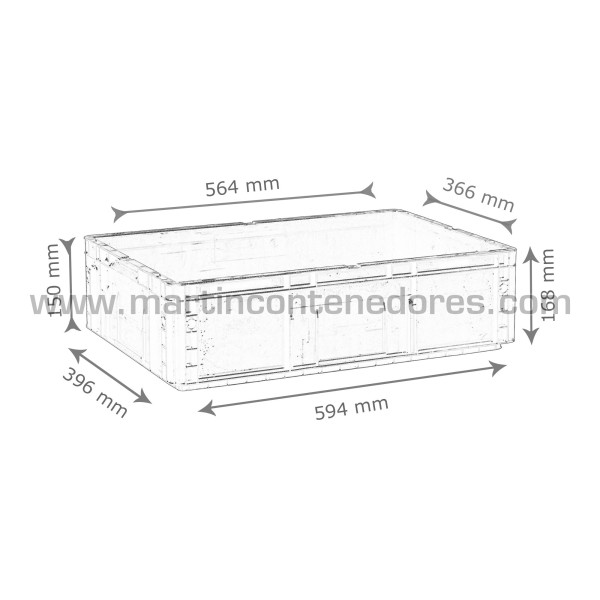 Caja plástica 600x400x170/150 mm