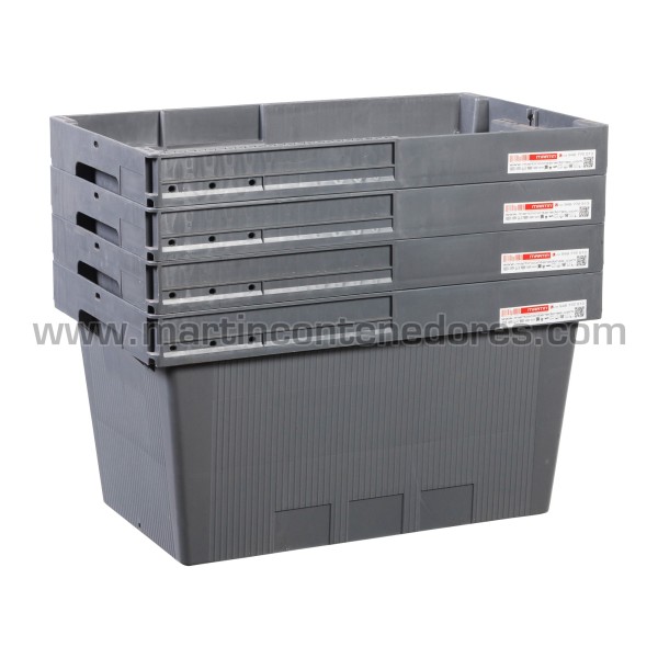 Caja plástica Pharma con tapa 490x300x210/206 mm