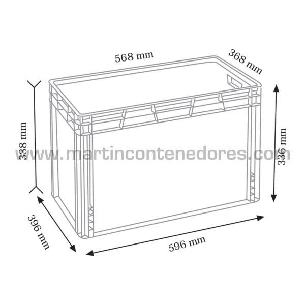 Caixa plástica para picking 600x400x338/336 mm