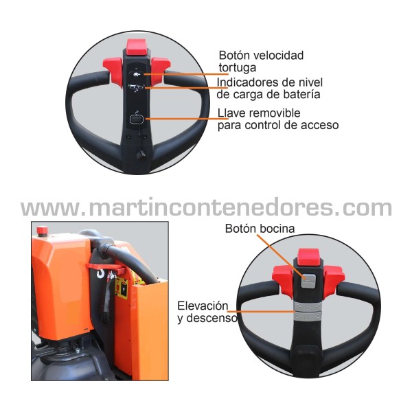 Transpalette électrique 1500 kg avec batterie au lithium