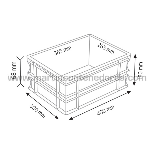 Bac plastique 400x300x180/168 mm