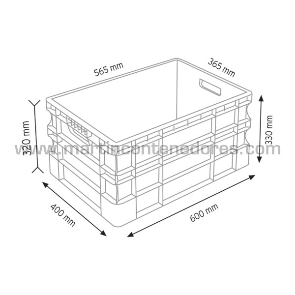 Caixa Euro-norma 600x400x330/320 mm