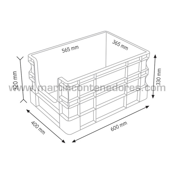 Plastic box for picking 600x400x330/320 mm