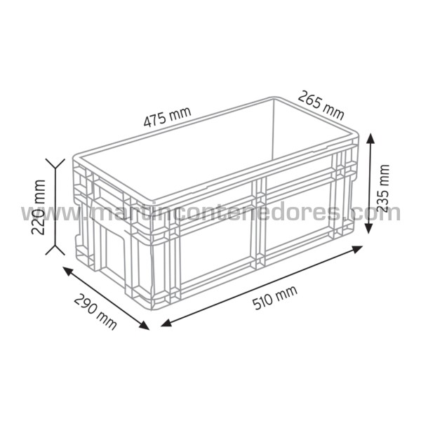 Plastic box 510x290x235/220 mm