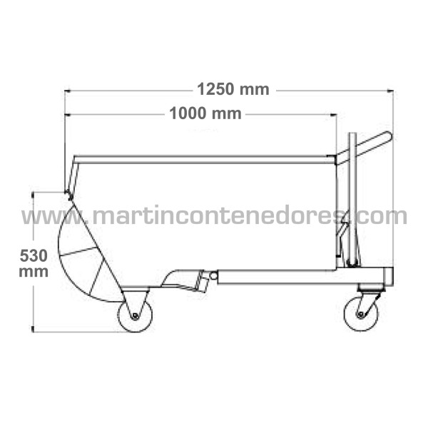 Contentor basculante com rodas 300 litros