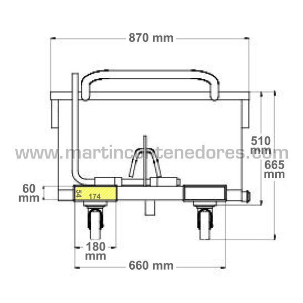 Contentor basculante com rodas 300 litros