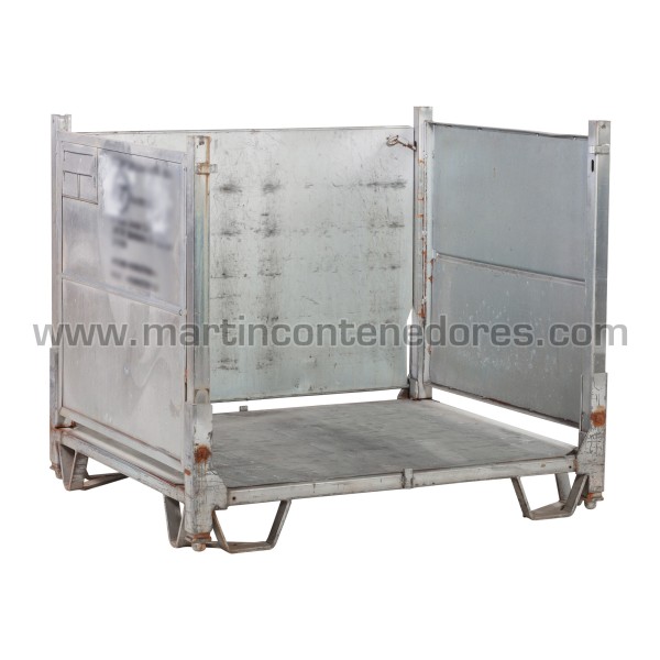 Contenedor metálico plegable 1200x1000x1000/800 mm