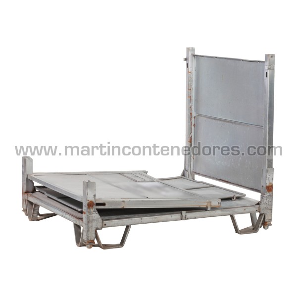 Used stacking box steel foldable box open front