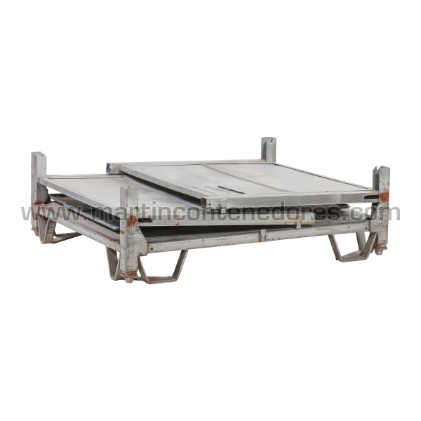 Used stacking box steel foldable box open front