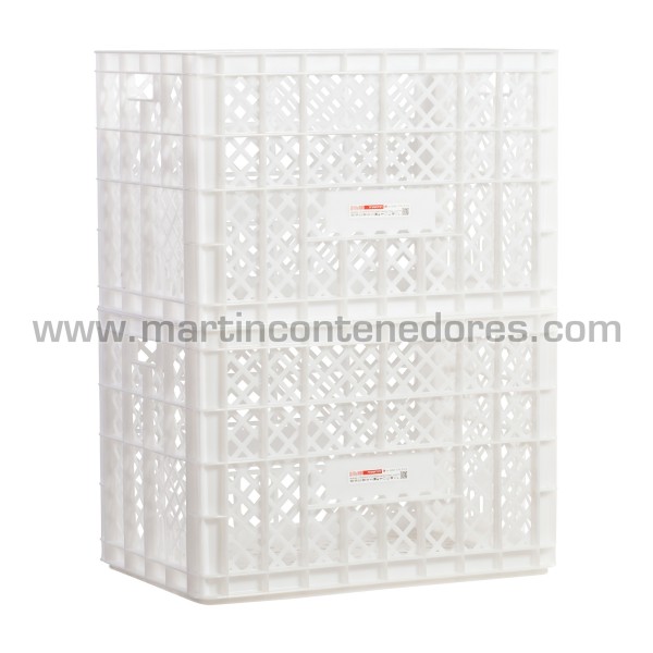 Perforated plastic crate 600x400x400/385 mm