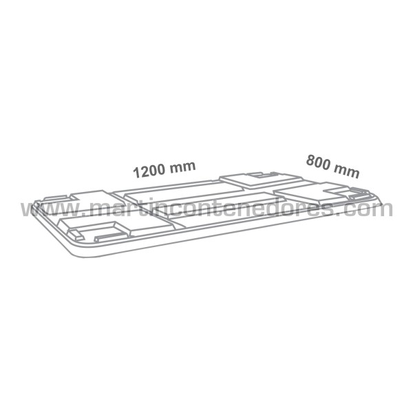 Lid plastic for stacking box plastic 1200x800 mm