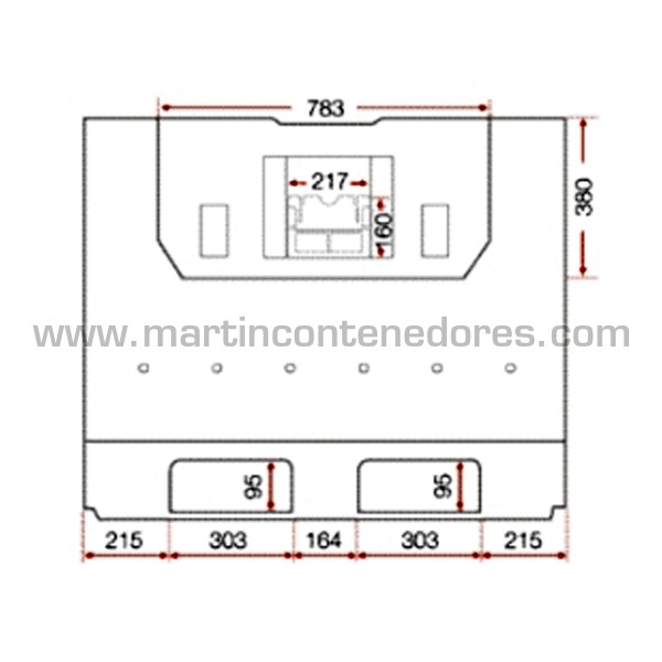 Contenedor HOREN KF975 1200x1000x975/815 mm 2 patines