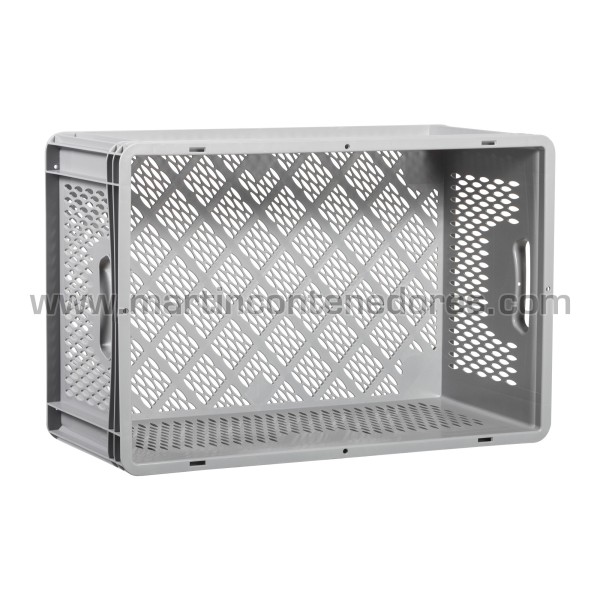 Perforated plastic crate 600x400x270/255 mm