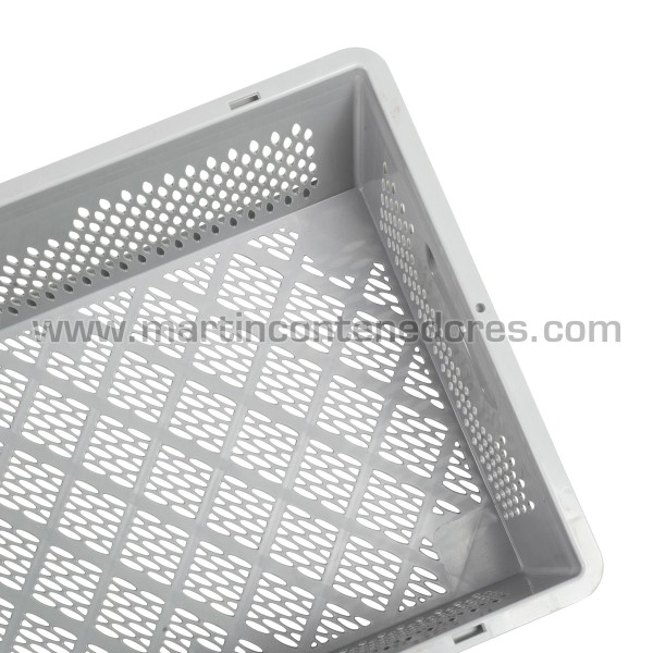 Perforated plastic crate 600x400x270/255 mm