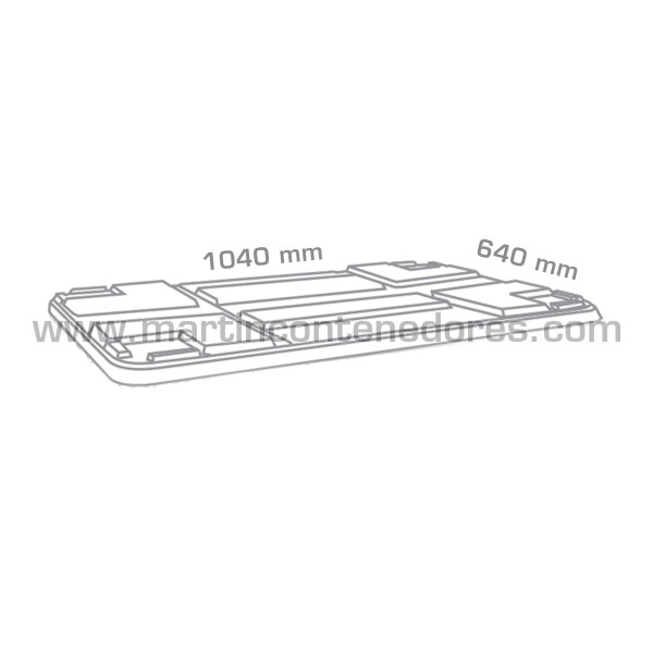 Lid plastic for stacking box 1040x640 mm