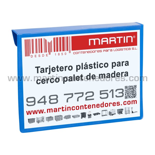 Tarjetero plástico para cerco palet de madera