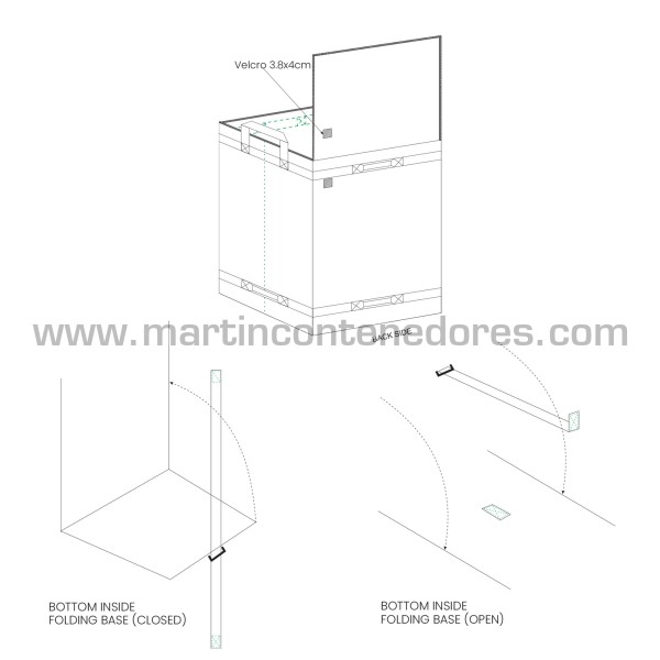 Saco dobrável impermeável 580x430x760 mm