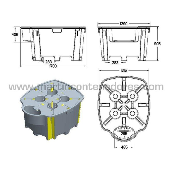 Retention basins for 1 IBC/GRG