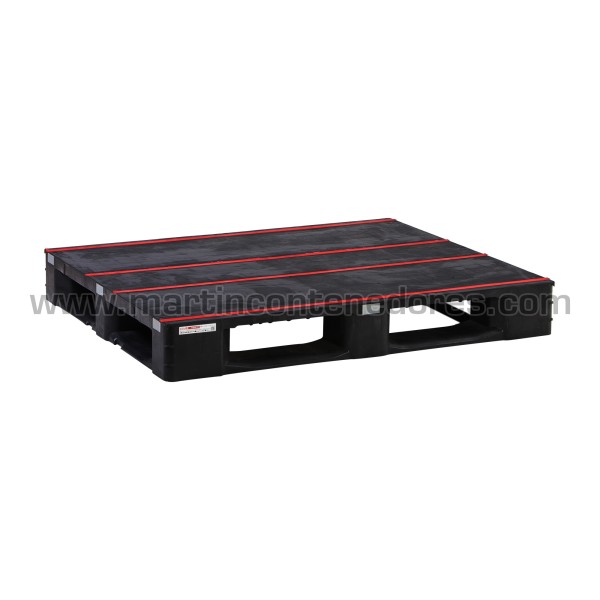 Reinforced smooth plastic pallet 1200x1000x157 mm 5 runners