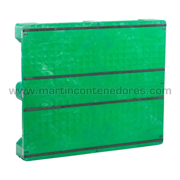 Palet plástico liso reforzado 1200x1000x157 mm 3 patines