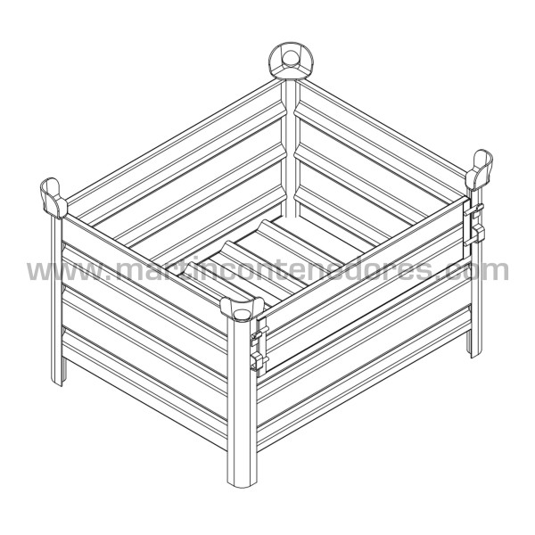 Contenedor de chapa 1000x800x600/500 mm