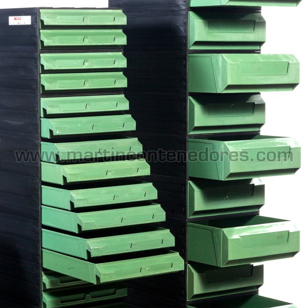 Assembleable plastic chest of drawers 341x240x100 mm with 2 drawers