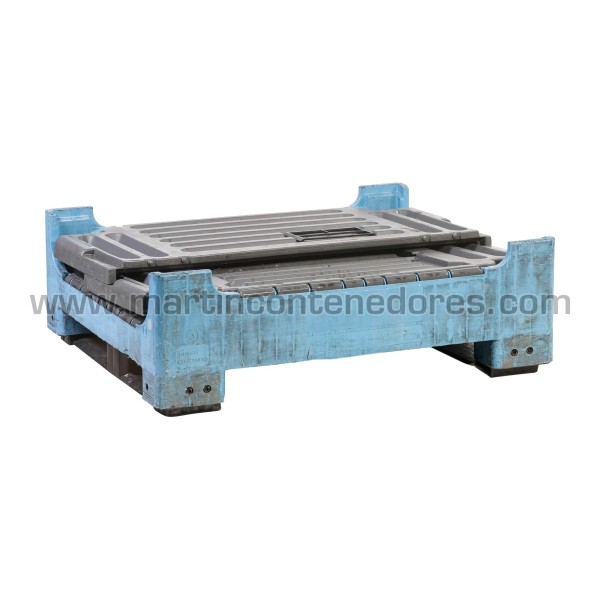 Contenedor plástico PCA00112 1200x1000x900/720 mm 2 patines