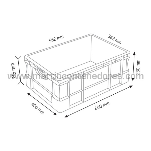 Caixa plástica Euronorma 600x400x230/215 mm