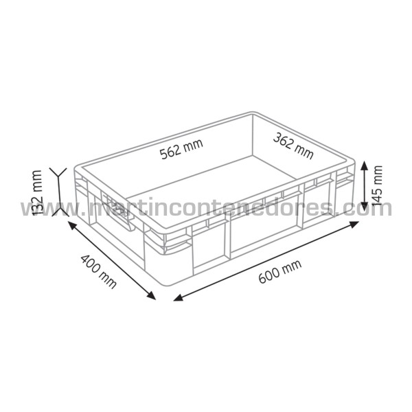 Bac plastique Euronorm 600x400x145/132 mm