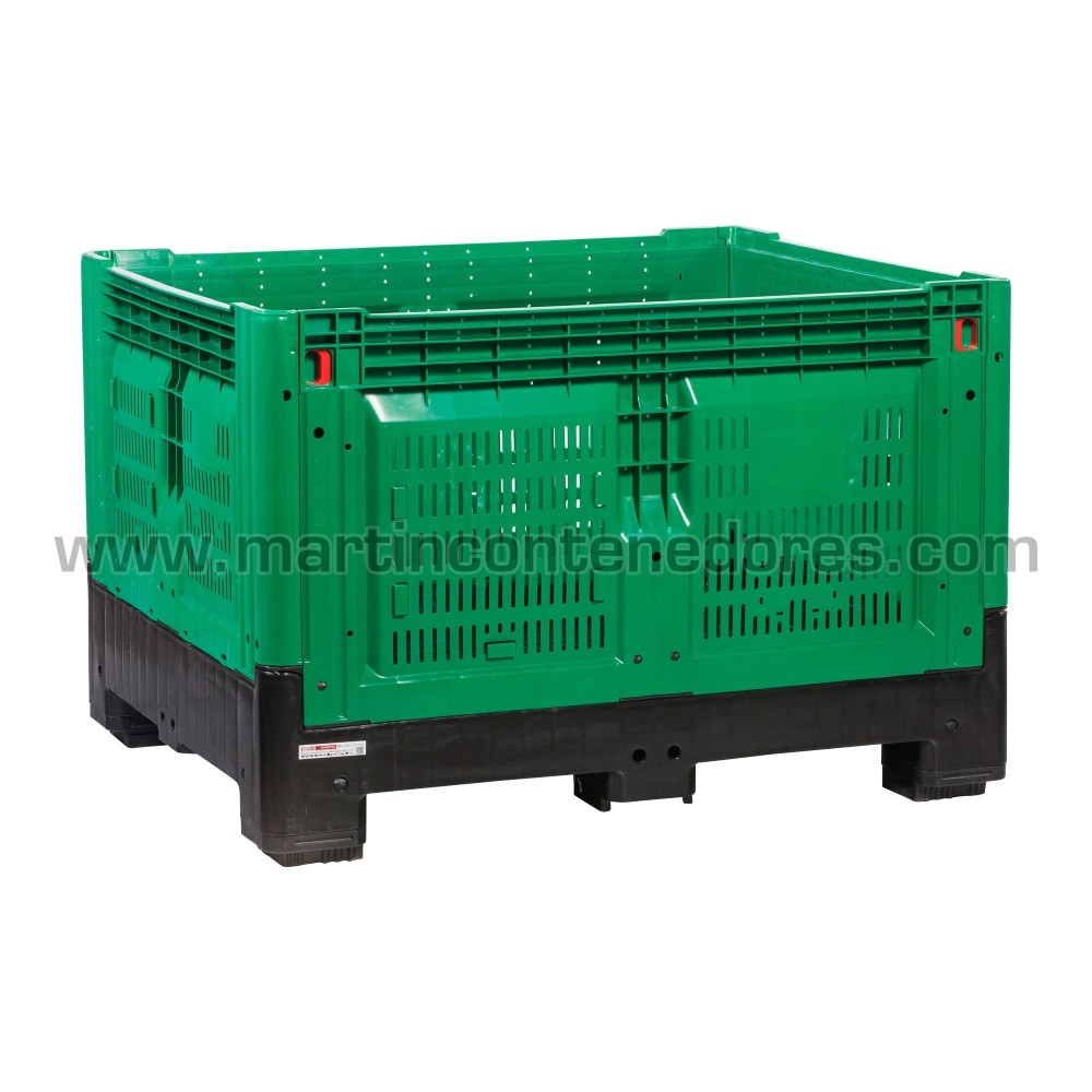 Stacking perforated box plastic 1200x1000x800/630 mm 4 feet