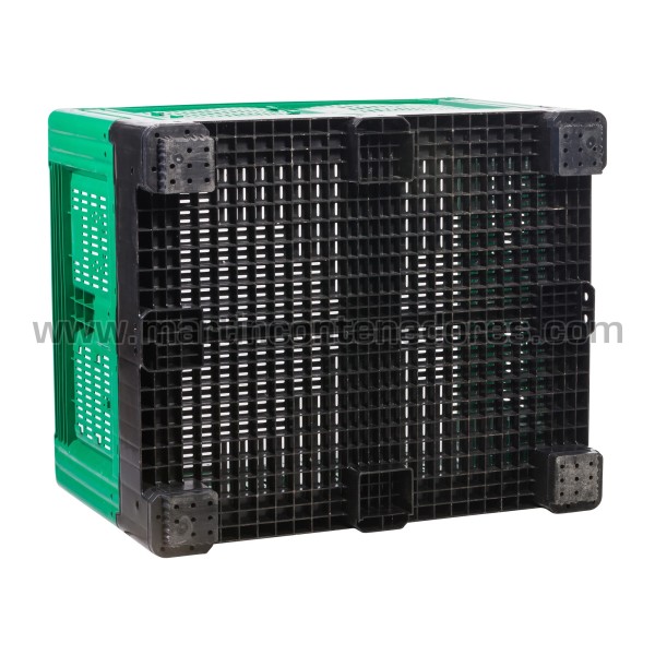 Stacking perforated box plastic 1200x1000x800/630 mm 4 feet