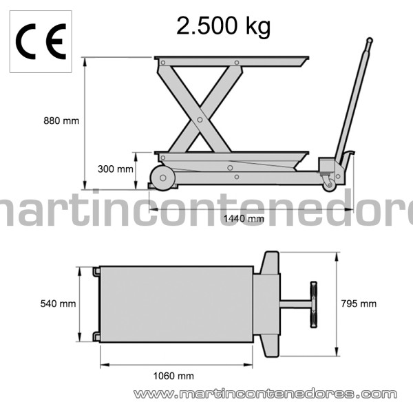 Table élévatrice poids à vide 187 kg