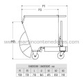 Tilting container with wheels 280 liters with external wheels