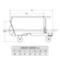 Contentor basculante com rodas 500 litros com rodas externas