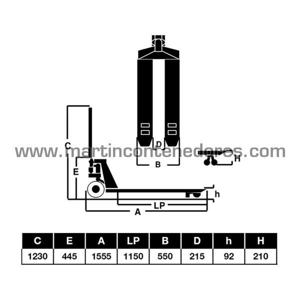 Manual pallet truck 2500 kg