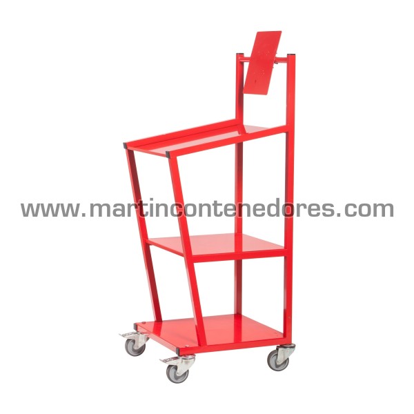 Logistics cart with lectern and 3 shelves 620x550x1435 mm