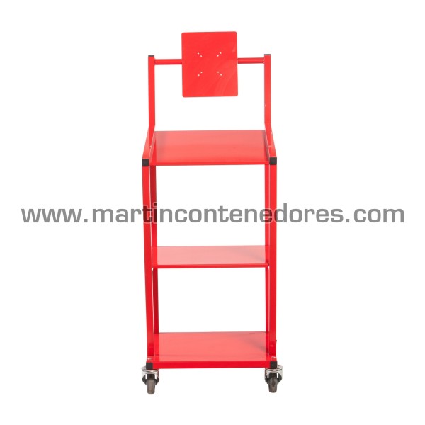 Logistics cart with lectern and 3 shelves 620x550x1435 mm