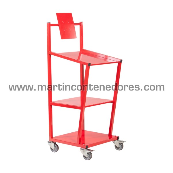 Logistics cart with lectern and 3 shelves 620x550x1435 mm