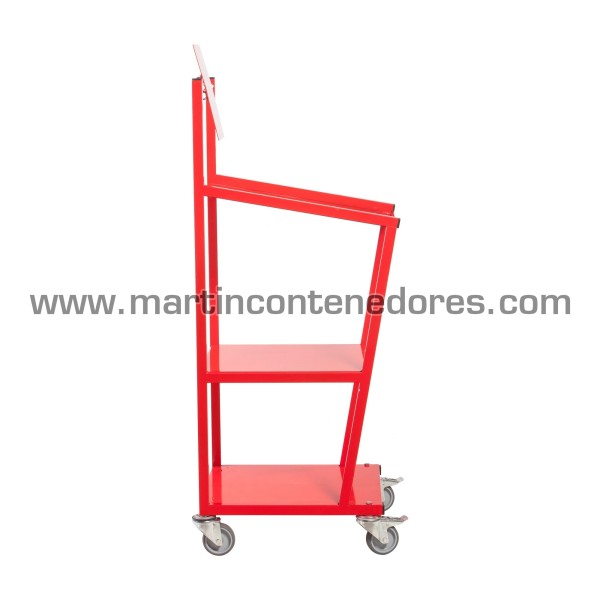 Logistics cart with lectern and 3 shelves 620x550x1435 mm