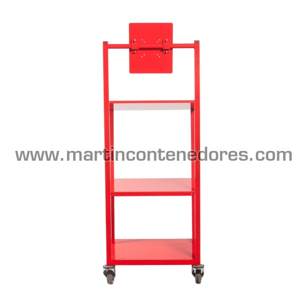 Logistics cart with lectern and 3 shelves 620x550x1435 mm