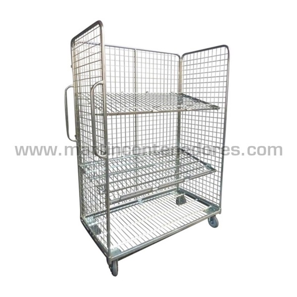 Mesh trolley for picking 3 panel 1370x670x1830 mm