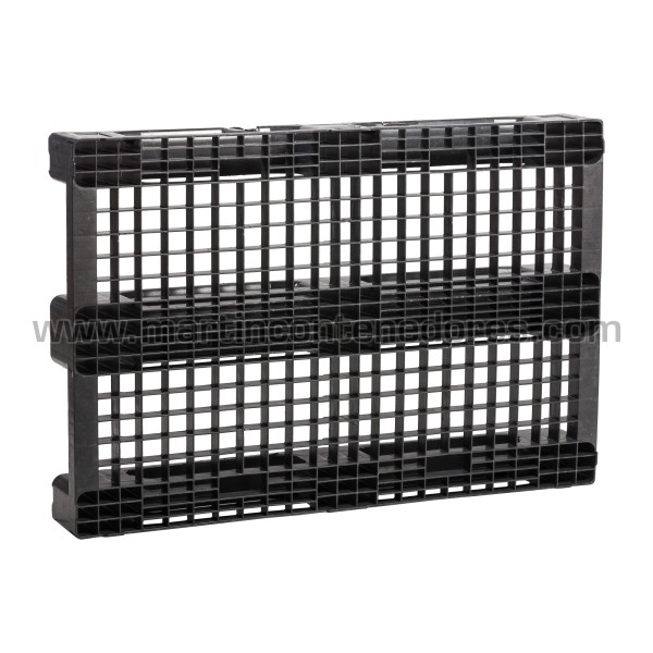 Perforated plastic pallet 1200x800x140 mm 3 runners