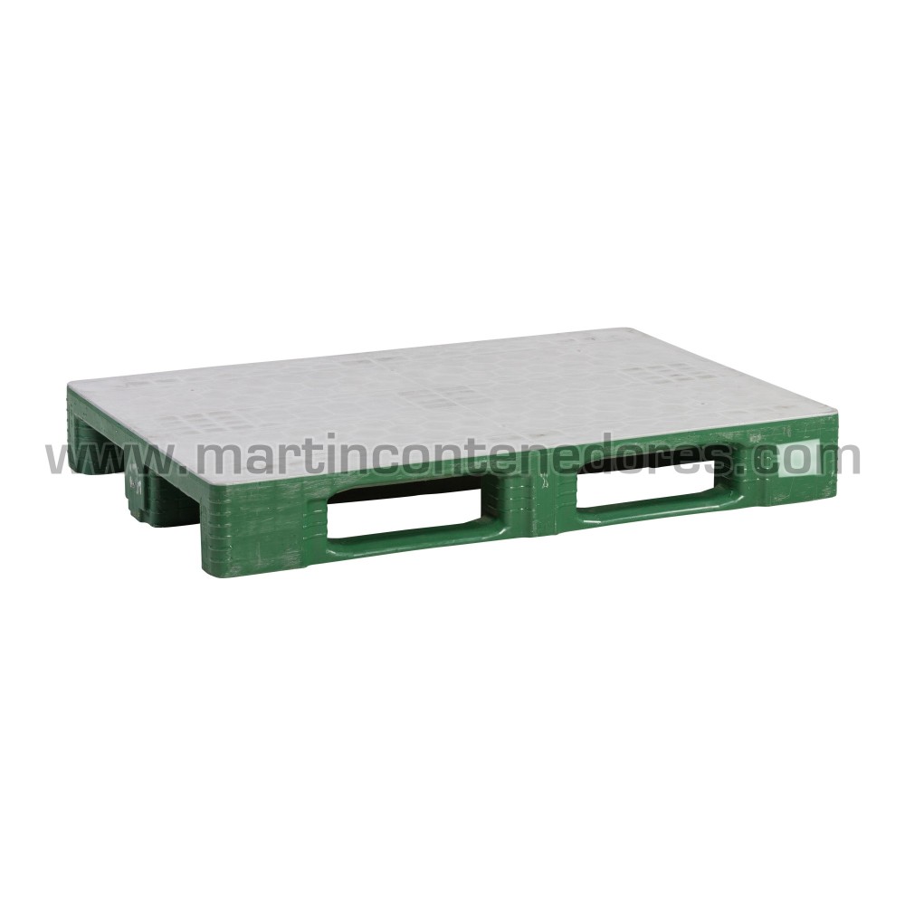 Palete plástico liso 1200x800x160 mm 3 patins