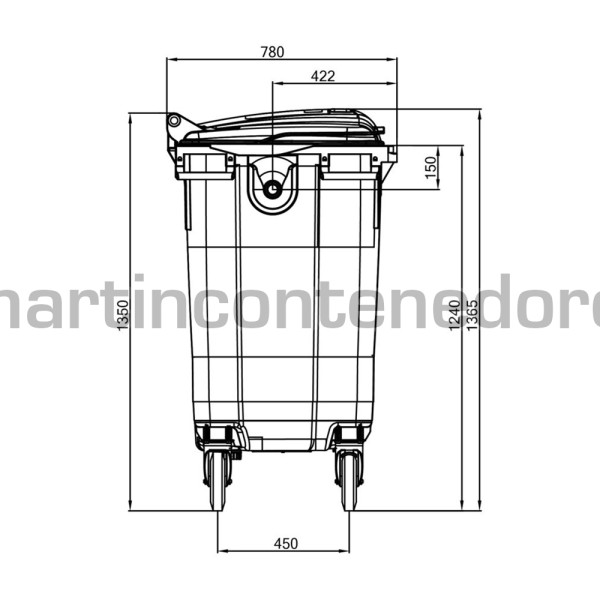 Waste container 770 liters