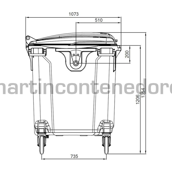 Conteneur pour déchets hauteur 1354 mm neuf